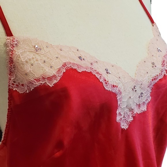 Victoria's Secret Pink Satin Embellished Chemise Slip‎ Gown Sz Med - Picture 3 of 9